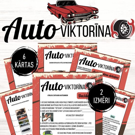 Spēle "Auto viktorīna", digitāls PDF fails